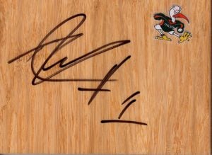 Miami Hurricanes Durand Scott Signed FloorBoard