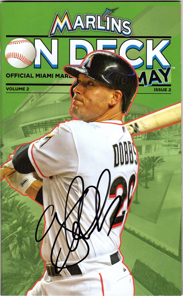 Miami Marlins Greg Dobbs Signed Game Program