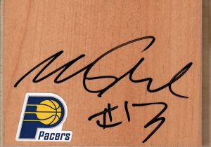 Indiana Pacers Miles Plumlee Signed Floorboard