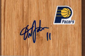 Indiana Pacers Orlando Johnson Signed Floorboard
