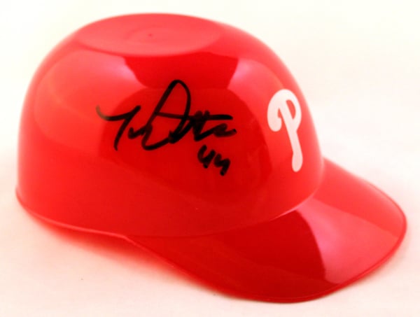 Philadelphia Phillies Jonathan Pettibone Signed Sundae Mini Helmet