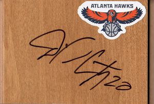 Atlanta Hawks David Lighty Signed Floorboard