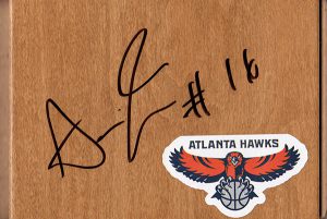 Atlanta Hawks Adonis Thomas Signed Floorboard