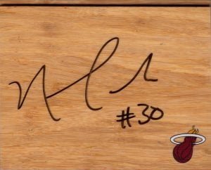 Miami Heat Norris Cole Signed FloorBoard