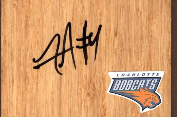 Charlotte Bobcats Jeff Adrien Signed FloorBoard