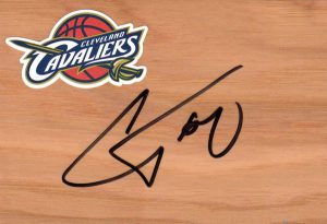 Cleveland Cavaliers C J Miles Signed Floorboard