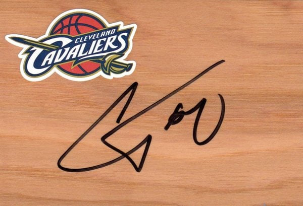 Cleveland Cavaliers C J Miles Signed Floorboard
