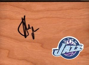 Utah Jazz Alec Burks Signed Floorboard