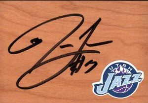 Utah Jazz John Lucas III Autographed Floorboard