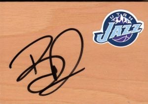 Utah Jazz Brandon Rush Signed Floorboard