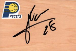 Indiana Pacers Ian Mahinmi Autographed Floorboard