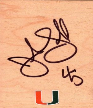 Miami Hurricanes Julian Gamble Autographed FloorBoard
