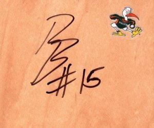 Miami Hurricanes Rion Brown Autographed FloorBoard