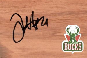 Milwaukee Bucks John Henson Signed FloorBoard