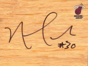 Signed Miami Heat Norris Cole FloorBoard