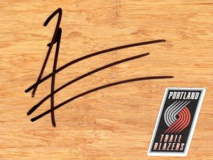 Portland Trail Blazers Robin Lopez Signed FloorBoard