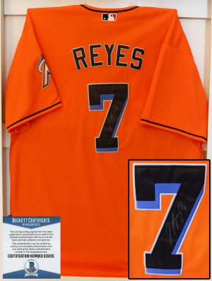 Miami Marlins Jose Reyes Signed Jersey Beckett BAS