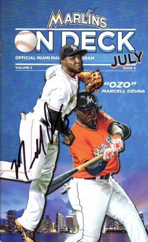 Miami Marlins Marcell Ozuna Signed Game Program