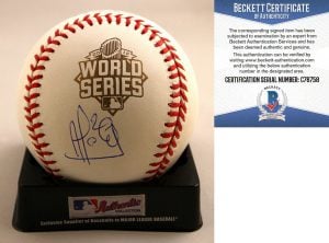 Kansas City Royals Alcides Escobar Signed World Series Baseball Beckett BAS