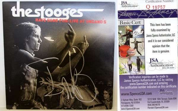 Iggy Pop Signed Vinyl LP Album Live at Unganos JSA Authenticated