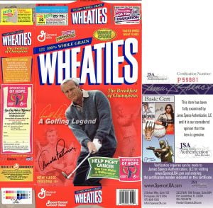 Legendary Golfer Arnold Palmer Signed Wheaties Box JSA Authenticated