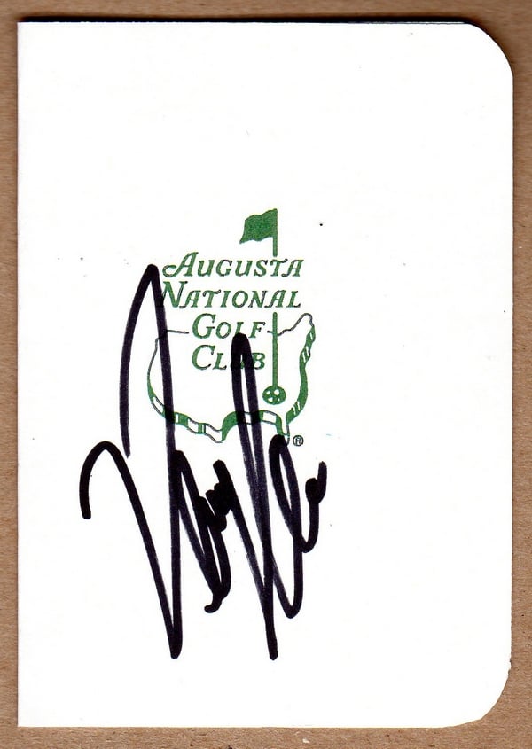 Danny Lee Signed Masters Scorecard