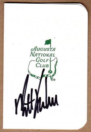 Matt Kuchar Signed Masters Scorecard