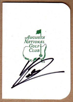 Golfer Yusaku Miyazato Signed Masters Scorecard