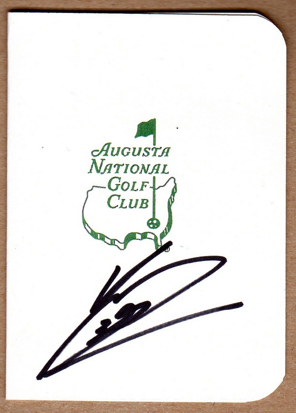 Yusaku Miyazato Signed Masters Scorecard