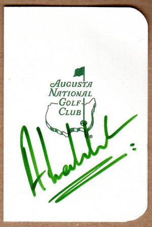 Golfer Anirban Lahiri Signed Masters Scorecard