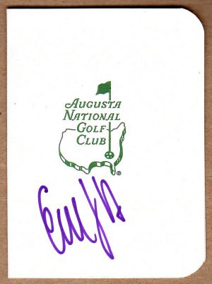Golfer Emiliano Grillo Signed Masters Scorecard