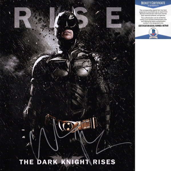 Christian Bale Signed 11x14 Photo The Dark Knight Rises Batman Beckett BAS