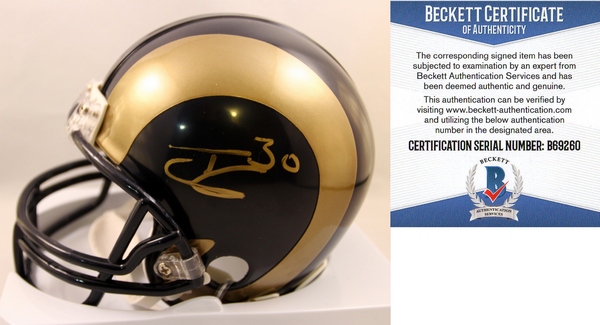 Los Angeles Rams Todd Gurley Signed Mini Helmet Beckett BAS COA