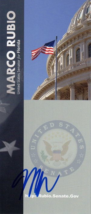 U.S. Senator Marco Rubio Autographed Senate Pamphlet