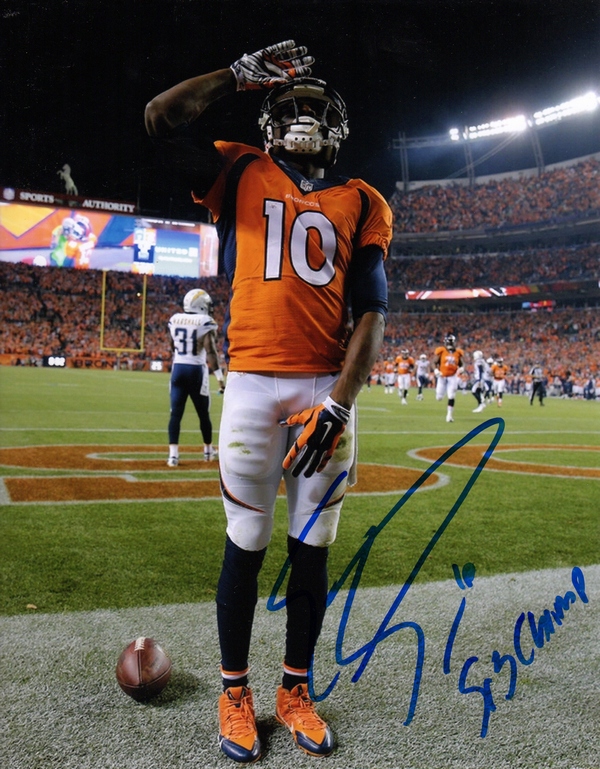Denver Broncos Emmanuel Sanders Signed 8x10 Photo Super Bowl 50 Champs