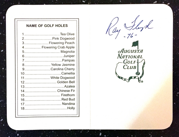 Masters Champion Raymond Floyd Signed and Dated Masters Scorecard
