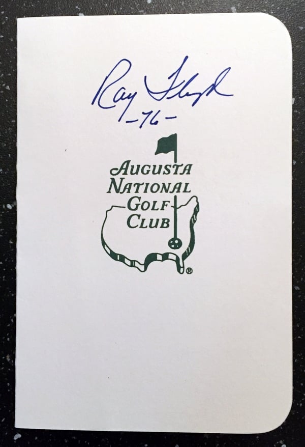 Raymond Floyd Signed Masters Scorecard