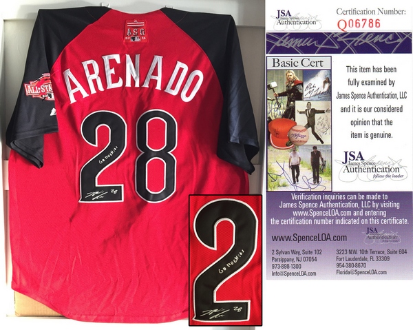 Colorado Rockies Nolan Arenado Signed 2015 All Star Jersey JSA Authenticated