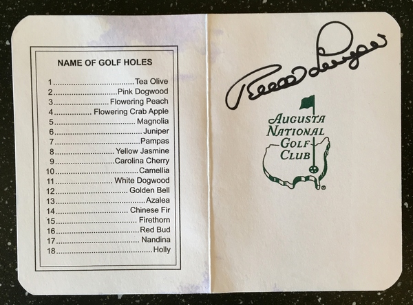 Bernhard Langer Signed Masters Scorecard 2