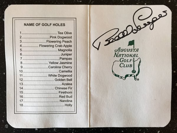 Bernhard Langer Signed Masters Scorecard 3