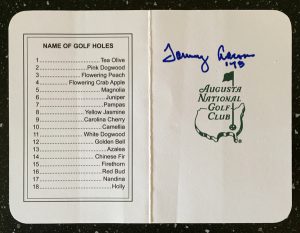 Tommy Aaron Signed Masters Scorecard 2