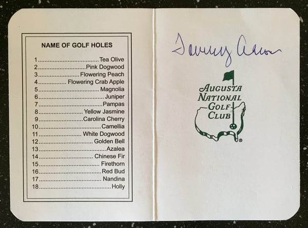 Tommy Aaron Signed Masters Scorecard 3