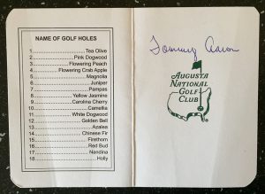 Tommy Aaron Signed Masters Scorecard 4