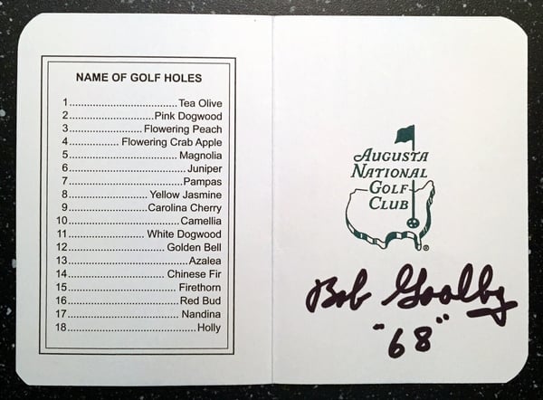 Bob Goalby Signed and Dated Masters Scorecard 3