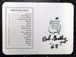 Bob Goalby Signed and Dated Masters Scorecard 4