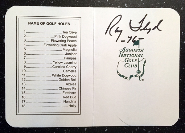 Masters Champion Raymond Floyd Signed Masters Scorecard 3