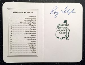 Masters Champion Raymond Floyd Signed Masters Scorecard 6