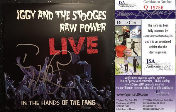 Iggy Pop Signed Vinyl LP Album The Stooges Raw Power Live JSA Authenticated