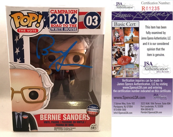 Senator Bernie Sanders Signed Funko Pop Figurine 2016 Presidential Candidate