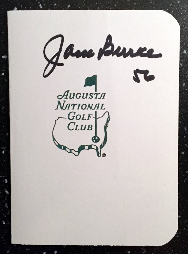 Jack Burke Signed Masters Scorecard 5